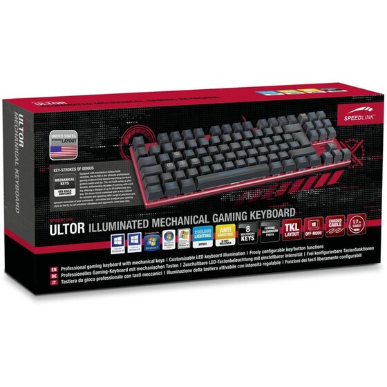 Speedlink Ultor Gaming Μηχανικό Ενσύρματο Πληκτρολόγιο με Kaihua Kailh διακόπτες και LED φωτισμό (US) image 3