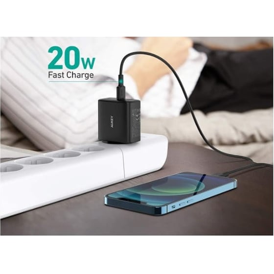 Φορτιστής Πρίζας Aukey Pa-f3s Swift Series 30W 2-port Pd Usb-C,Usb - Black image 3