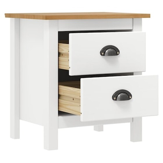 Vidaxl Κομοδίνα Hill Range 2 Τεμ Λευκά 46x35x49,5 Εκ Μασίφ Ξύλο Πεύκου image 5