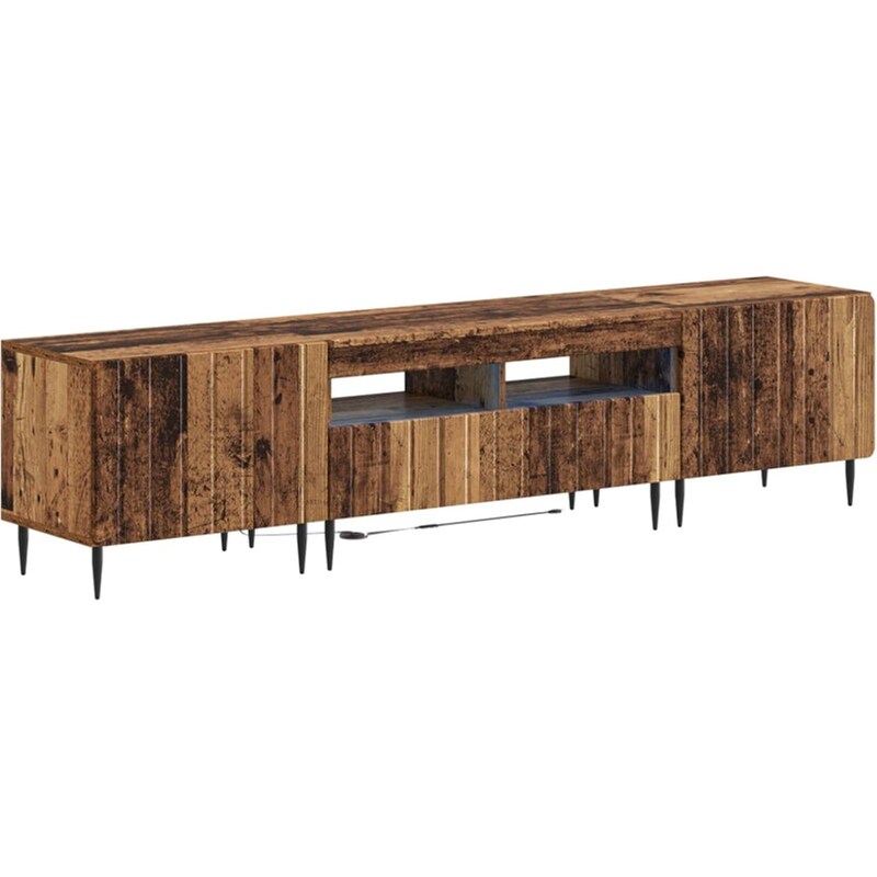 Έπιπλο Τηλεόρασης VidaXL ZWOLLE με LED 3 τμχ 178 x 35 x 43 cm - Παλαιωμένο Ξύλο