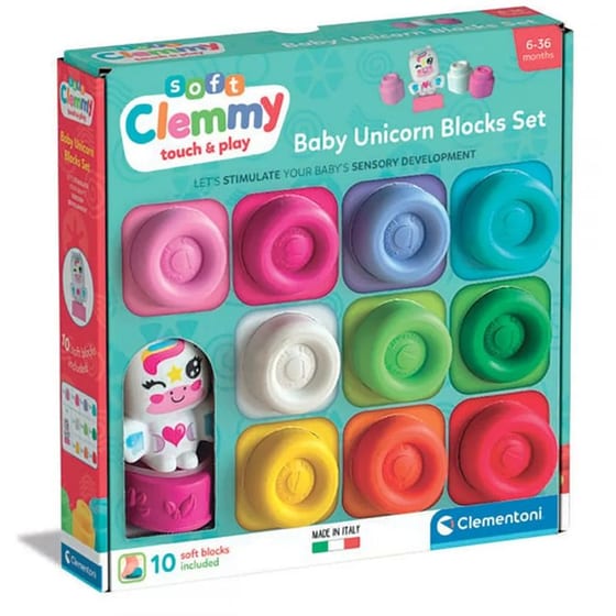 Σετ Μαλακά Τουβλάκια Clemmy Baby Unicorn (10 Τεμάχια) image 0