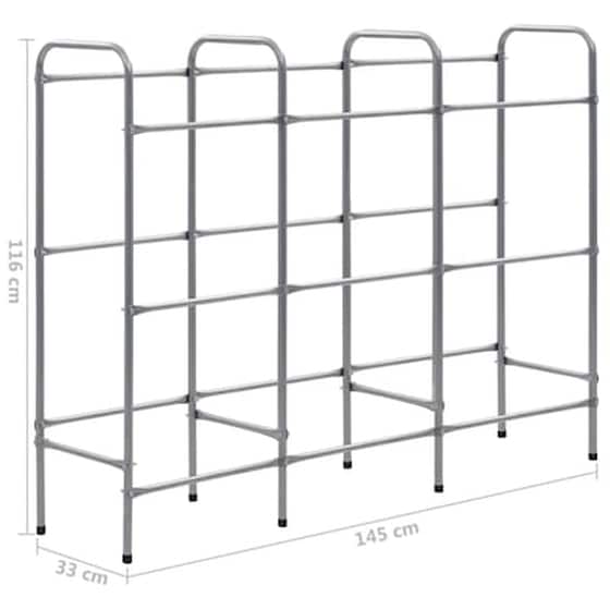 Vidaxl Σταντ Για 9 Τελάρα Αποθήκευσης Ασημί 145x33x116 Εκ. Ατσάλινο image 4