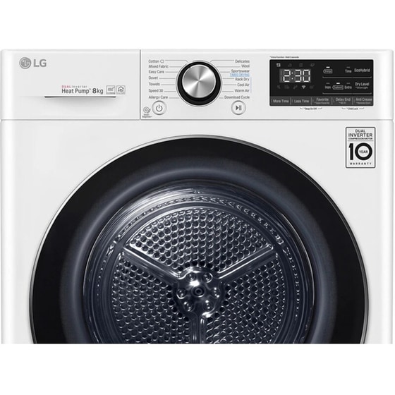 LG RC80V9AV3W 8 kg A+++ με Αντλία Θερμότητας, Αναστρέψιμη πόρτα και Wi-Fi Λευκό Στεγνωτήριο Ρούχων image 6