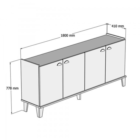 Μπουφές 24Mall Famiglia Oak Marble από Μοριοσανίδα 180x41x77.8 cm - Μαύρος/Καφέ image 3