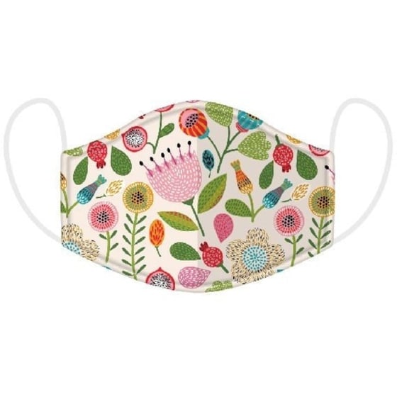 Μάσκα Προστασίας Puckator Βαμβακερή Floral Large - Πολύχρωμη image 0