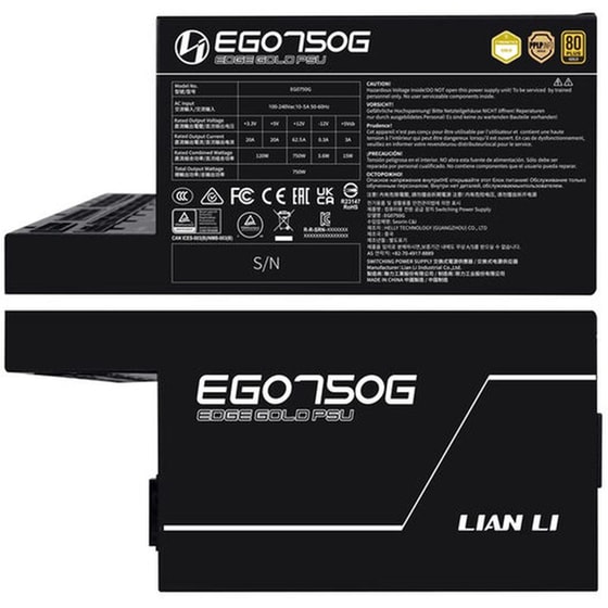 Τροφοδοτικό Υπολογιστή Lian Li Edge Gold 750W Full Modular 80+ Gold - Μαύρο image 1