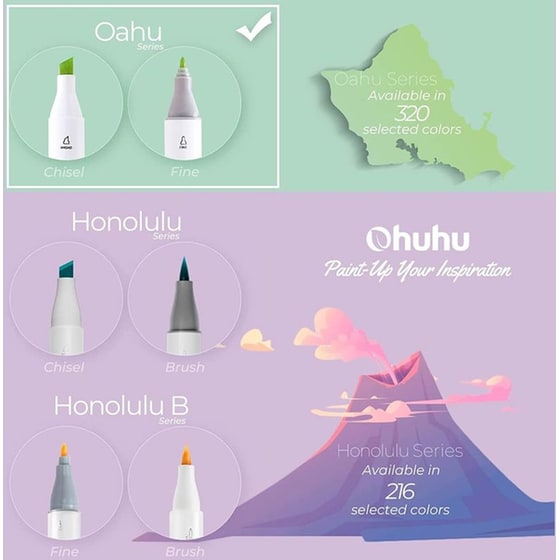 Μαρκαδόροι Ohuhu Oahu Alcohol Fine Chisel (80 Τεμάχια) image 3
