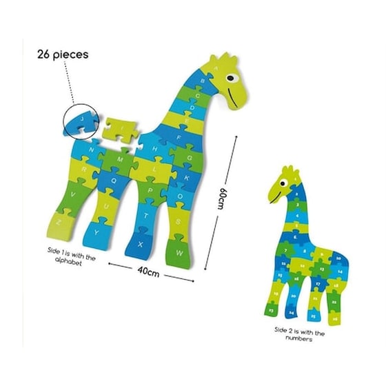 Παιδικό Παζλ Bs Toys Μεγάλο Ξύλινο Καμηλοπάρδαλη Ga235 (26 Κομμάτια) image 1