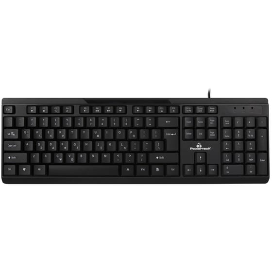 Powertech PT-1069 Ενσύρματο Πληκτρολόγιο Μαύρο (EN/GR) image 0