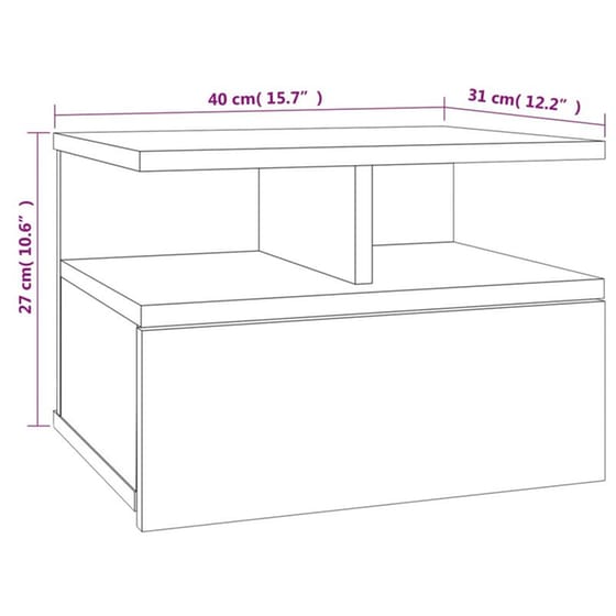 Κομοδίνο Vidaxl Κρεμαστό Από Μοριοσανίδα 40x31x27 cm - Γκρι Σκυροδέματος image 4