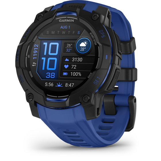 Smartwatch Garmin Instinct 3 AMOLED Supernova Collection 45mm - Black with Blue and Black Limited Edition image 2
