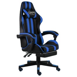 Gaming Καρέκλα VidaXL Racing με Υποπόδιο από Τεχνητό Δέρμα - Μαύρη/Μπλε