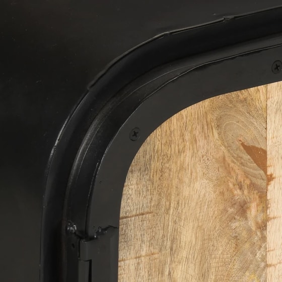Έπιπλο Τηλεόρασης  VidaXL από Ξύλο Μάνγκο  110x30x45 cm - Mαύρο image 8