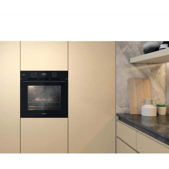 WHIRLPOOL OMSK58RU1SB 71 Lt Μαύρο Εντοιχιζόμενος Φούρνος Άνω Πάγκου image 4