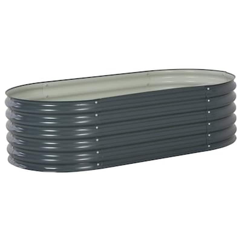 VIDAXL Vidaxl Ζαρντινιέρα Υπερυψωμένη Γκρι 160x80x44 Εκ. Γαλβανισμ. Χάλυβας