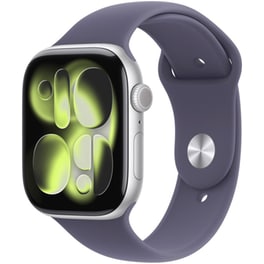 Apple Watch Series 11 GPS + Cellular 46mm Silver Aluminium Case with Purple Fog Sport Band - M/L