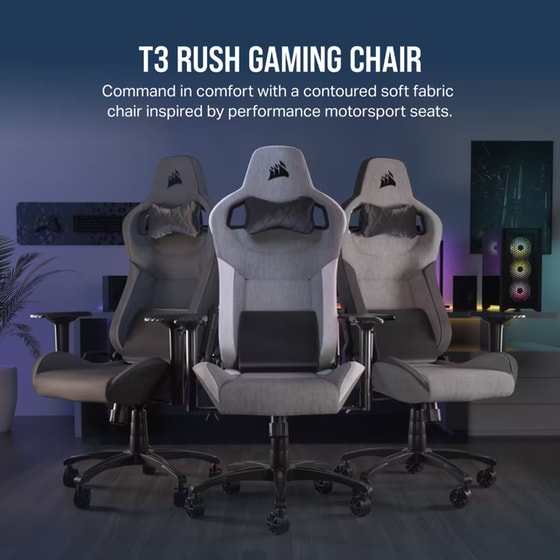 Gaming Chair Corsair T3 Rush 2023 - Charcoal image 1