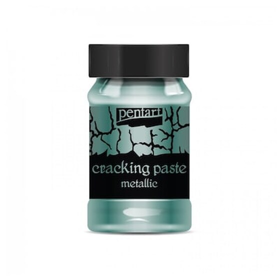 Cracking Paste Metallic 100ml Pentart, Silvery Turquoise image 0