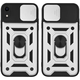 Θήκη  Apple iPhone XR - Sonique Ring Armor Campro - Ασημί