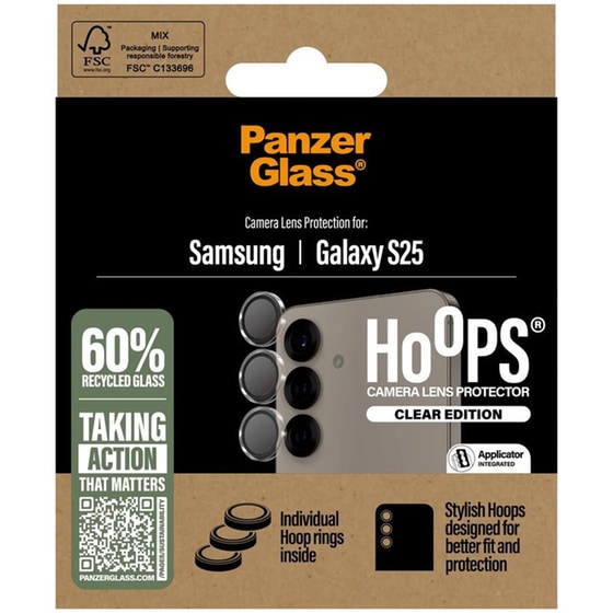 Προστατευτικό κάμερων Samsung Galaxy S25 - PanzerGlass Hoops Lens Protector Transparent image 1