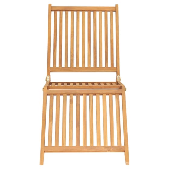 Ξαπλώστρα VidaXL από Μασίφ Ξύλο Teak 60x160x57 cm - Καφέ image 3