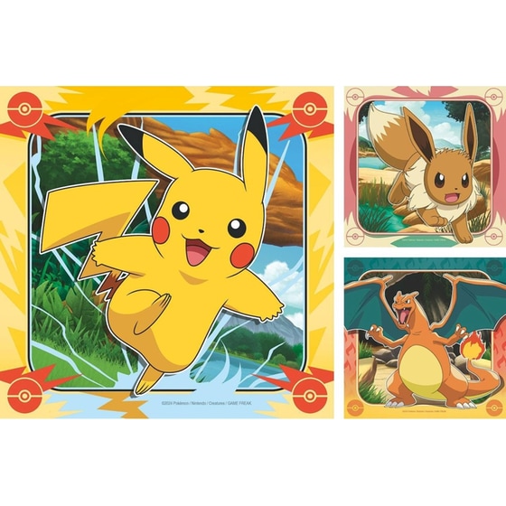 Παιδικό Παζλ Ravensburger Pokémon Pikachu (3x49 Κομμάτια) image 1