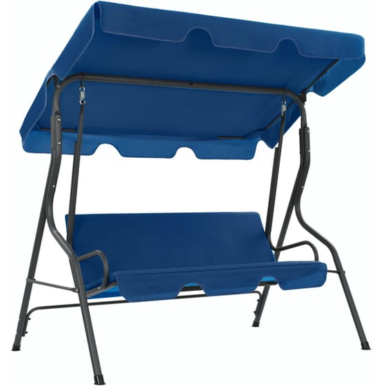 Κούνια Κήπου VidaXL με Σκίαστρο από Χάλυβα 170x110x153 cm - Σκούρο Μπλε image 0