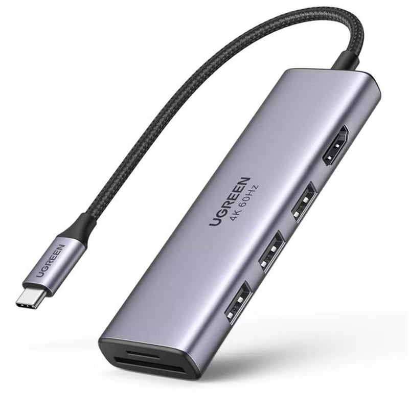 Ugreen CM511 USB HUB Adapter 5 σε 1 συμβατό με USB-C (60383)