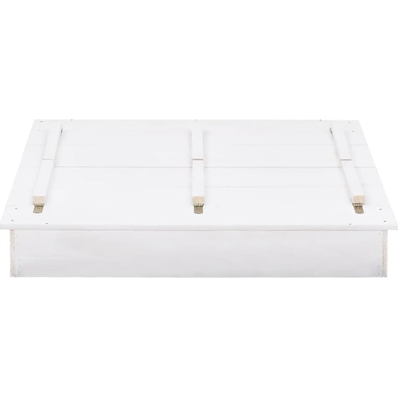 VidaXL Αμμοδόχος με Καθίσματα Τετράγωνη 95x90x15cm Ξύλινη - Λευκό image 3