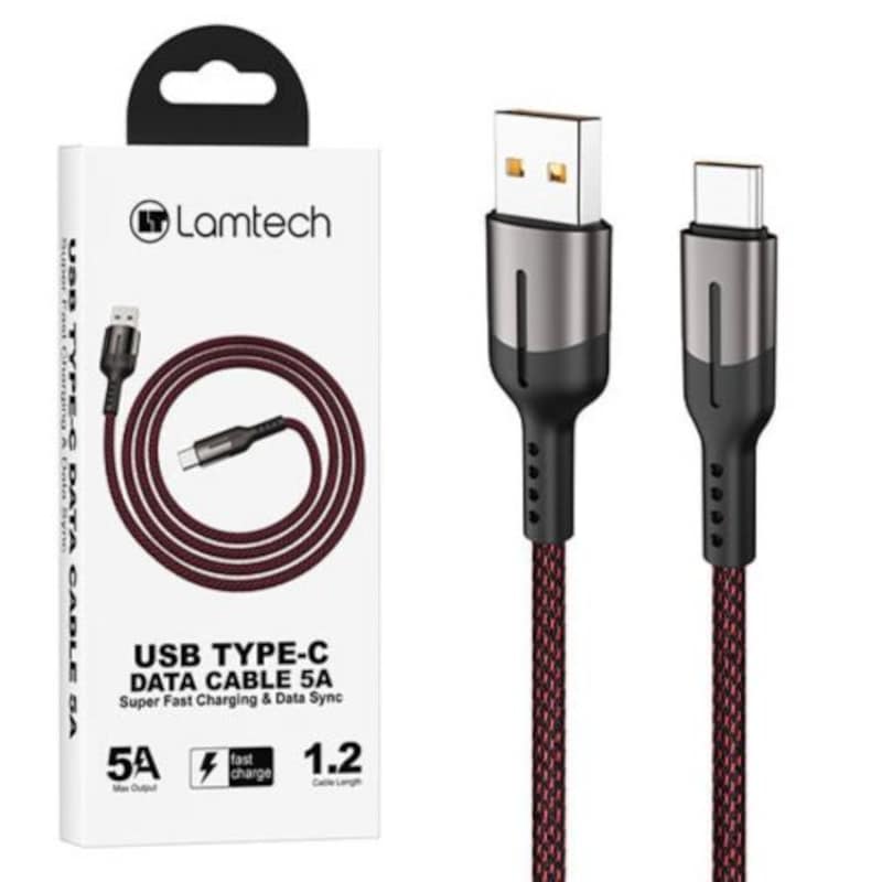 Καλώδιο LAMTECH 5A USB-A - Type C - 1.2m - Μαύρο
