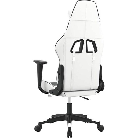 Καρέκλα Gaming VIDAXL 3143697 με Ρυθμιζόμενα Μπράτσα από Τεχνητό Δέρμα - Λευκό / Μαύρο image 3