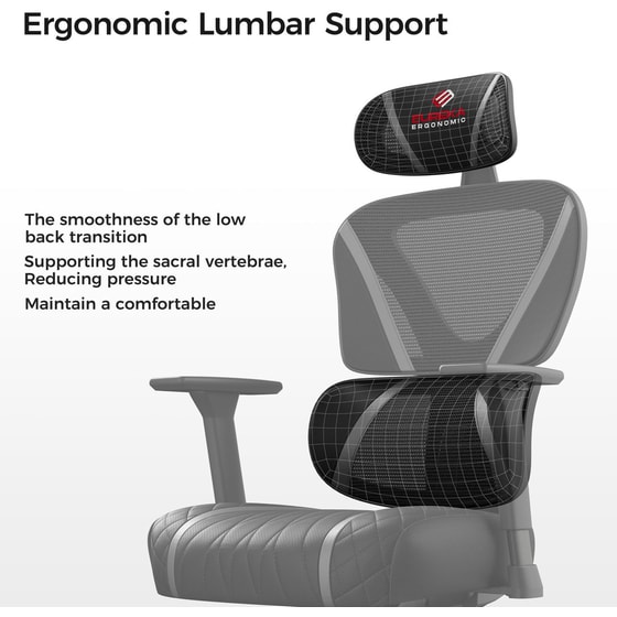 Καρέκλα Gaming Eureka Ergonomic Ergonomic Norn ERK-GC06-GY από Τεχνητό Δέρμα - Μαύρη image 4