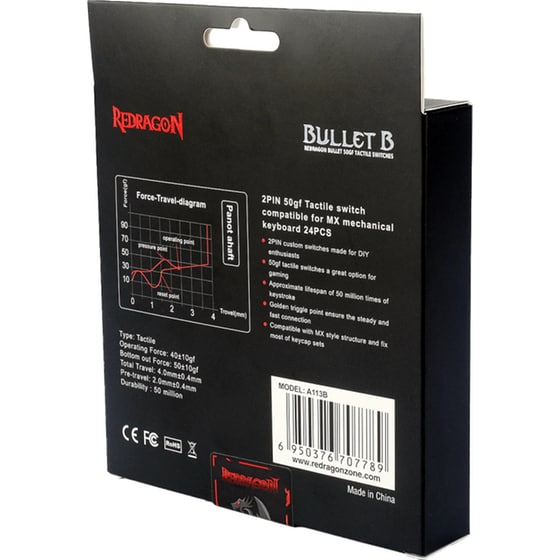 Κιτ Μηχανικών Διακοπτών Πληκτρολογίου Redragon A113 Bullet-B Tactile Mechanical Switch image 7