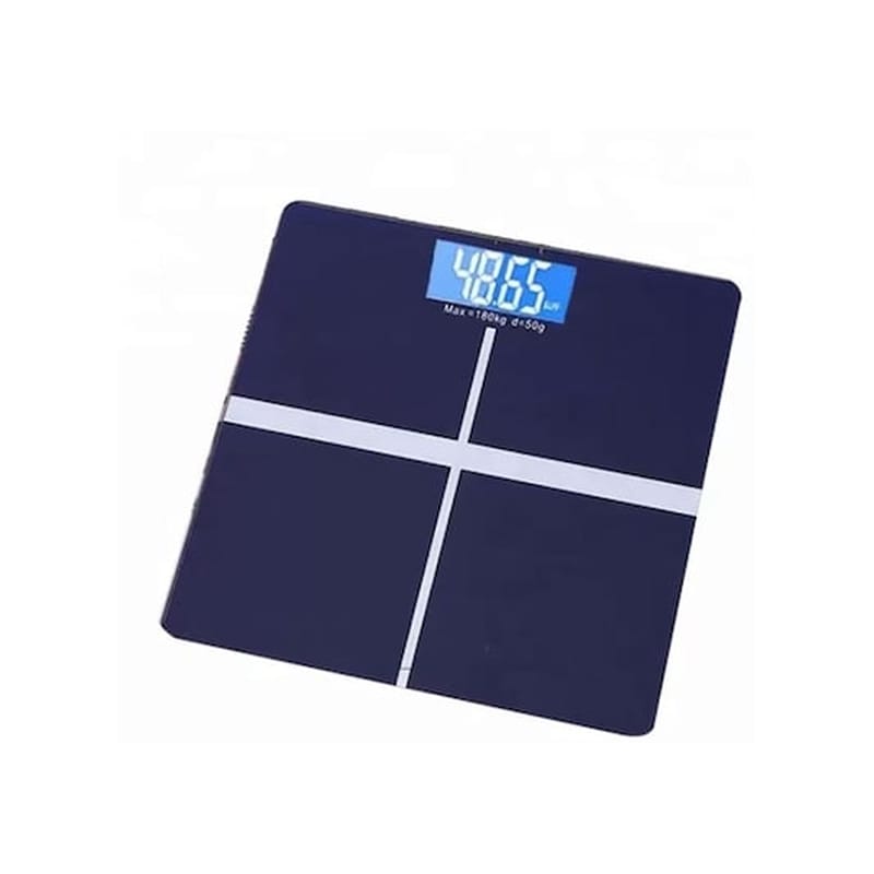 ARIA TRADE Γυάλινη Ψηφιακή Ζυγαριά Μπάνιου Έως 180kg Σε Μπλε Χρώμα, 26x26 Cm