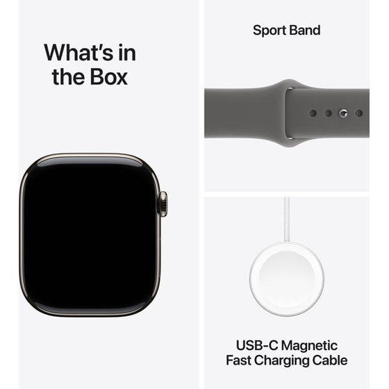 Apple Watch Series 11 GPS + Cellular 42mm Natural Titanium Case with Stone Grey Sport Band - M/L image 7