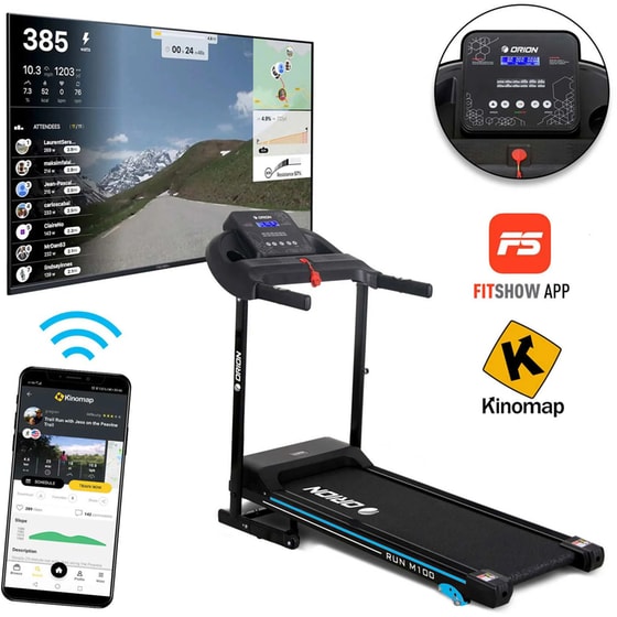 Ηλεκτρικός Διάδρομος Γυμναστικής Orion Run M100 Smart 1.0 HP - Μαύρο/ Μπλε image 1