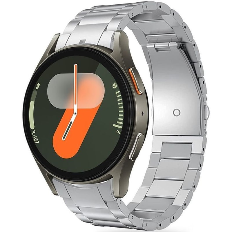 Λουράκι Samsung Galaxy Watch Fe / 7 / 6 / 5 / 5 Pro / Watch 4 / Classic 4 (47/46/45/44/43/42/40mm) - Tech-protect Stainless Από Ανοξείδωτο Ατσάλι - Silver (5906302313754)