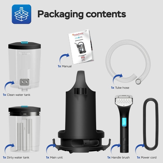 TURBOTRONIC TT-AQV600 500 W Μαύρο Σκούπα Υγρών και Στερεών image 14