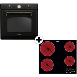 WHIRLPOOL AKT 8090 LX & WTAC8411 SC AN 73 Lt Μαύρο Εντοιχιζόμενο Σετ Φούρνος και Εστία