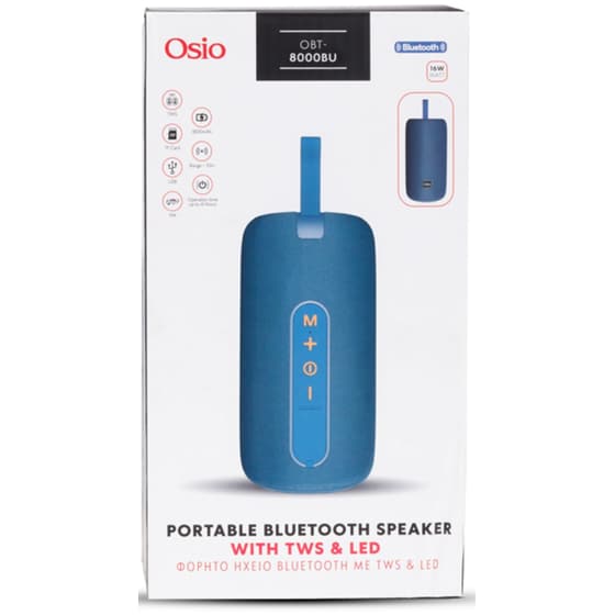 Osio OBT-8000BU Φορητό Ηχείο 16W - Μπλε image 11