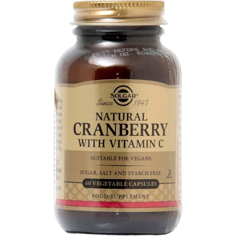 Ειδικό Συμπλήρωμα Διατροφής Solgar Natural Cranberry With Vitamin C 400mg - 60 κάψουλες