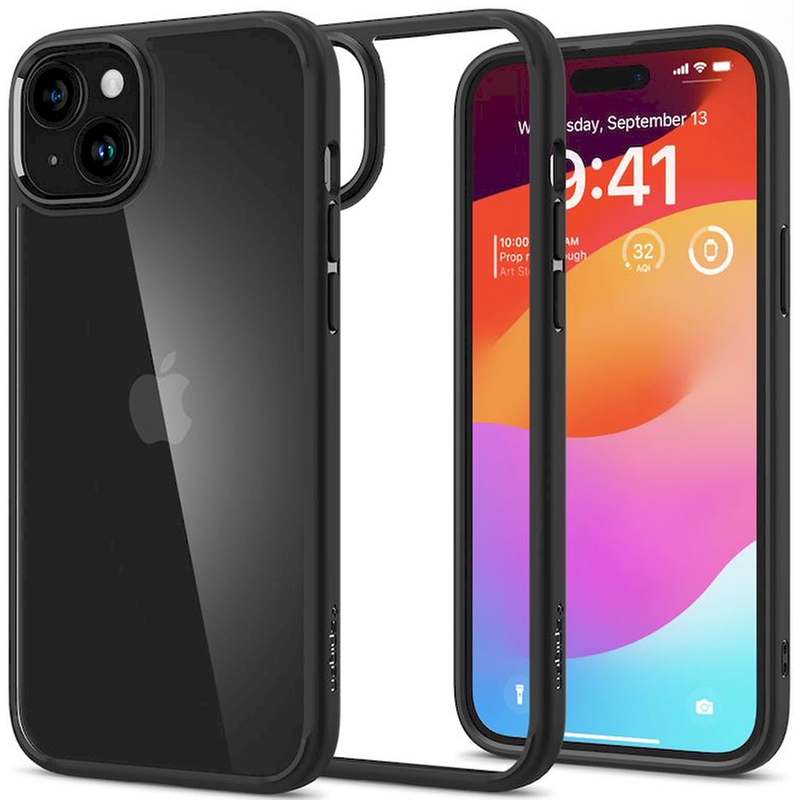 Θήκη Apple iPhone 15 Plus - Spigen Crystal Hybrid - Matte Black