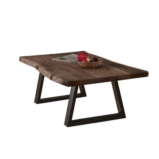 Τραπεζάκι Σαλονιού Woodwell από Φυσικό Ξύλο Ακακία 115x65x40cm - Καφέ image 0