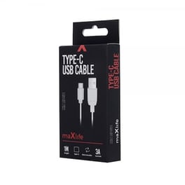 Καλώδιο δεδομένων Maxlife USB-C 3A 1m - White