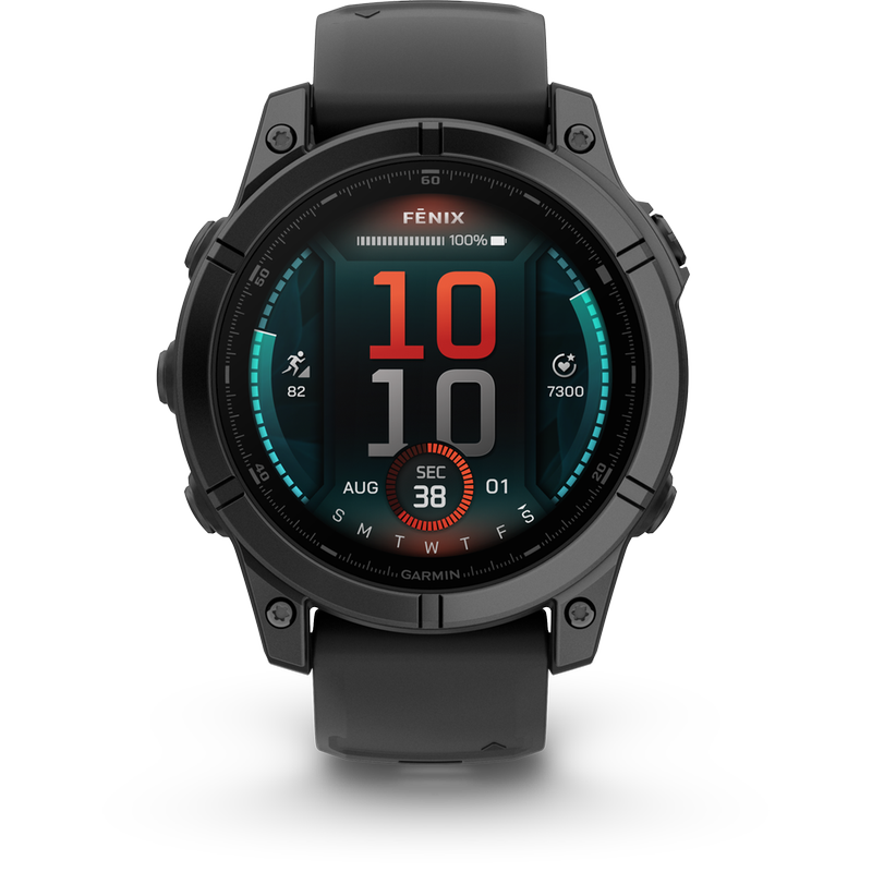GARMIN Smartwatch Garmin Fenix E 47mm - Slate Gray Steel with Black Silicone Band