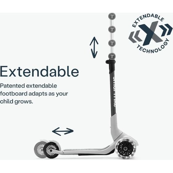 Παιδικό Πατίνι Αναδιπλούμενο SmarTrike Xtend Mini-Ride LED Grey image 1