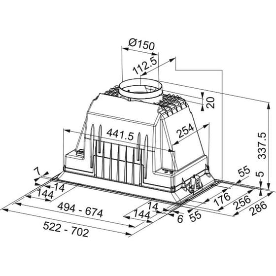 FRANKE FBI 525 PLUS 52cm Inox Μηχανισμός Απορρόφησης image 1