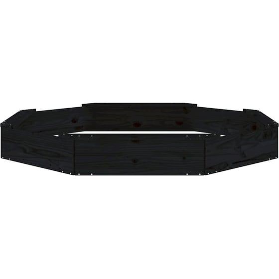 VidaXL Αμμοδόχος με Καθίσματα Οκτάγωνη 159.5x159.5x20cm Ξύλινη - Μαύρο image 4