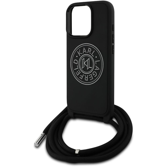 Θήκη Apple iphone 16 Pro - Karl Lagerfeld 3D Raised Round Logo Crossbody - Μαύρο image 1