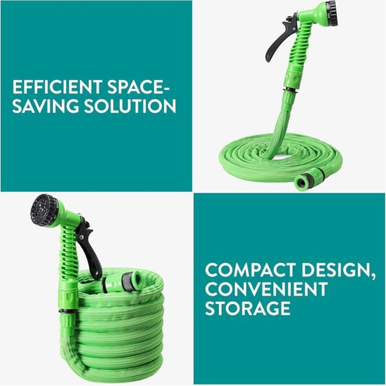 Λάστιχο Ποτίσματος Navaris Flexible Garden Hose Επεκτεινόμενο 3.75 έως 7.5m - Πράσινο image 5